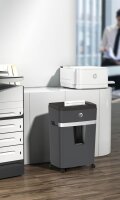 HP Pro Shredder 12MC Aktenvernichter mit Partikelschnitt P-5, 2 x 15 mm, bis 12 Blatt, schwarz