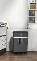 HP Pro Shredder 12MC Aktenvernichter mit Partikelschnitt P-5, 2 x 15 mm, bis 12 Blatt, schwarz