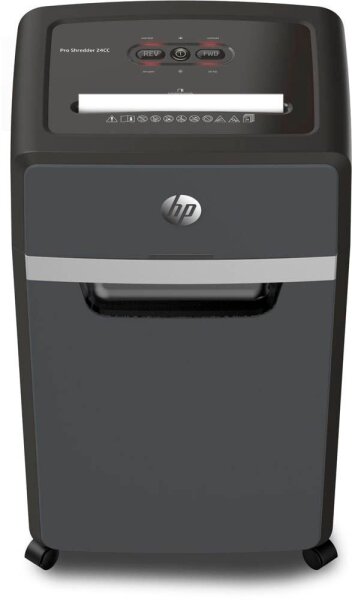 HP Pro Shredder 24CC Aktenvernichter mit Partikelschnitt P-4, 4 x 35 mm, bis 24 Blatt, schwarz