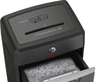 HP Pro Shredder 16MC Aktenvernichter mit Partikelschnitt P-5, 2 x 15 mm, bis 16 Blatt, schwarz