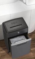 HP Pro Shredder 16MC Aktenvernichter mit Partikelschnitt P-5, 2 x 15 mm, bis 16 Blatt, schwarz