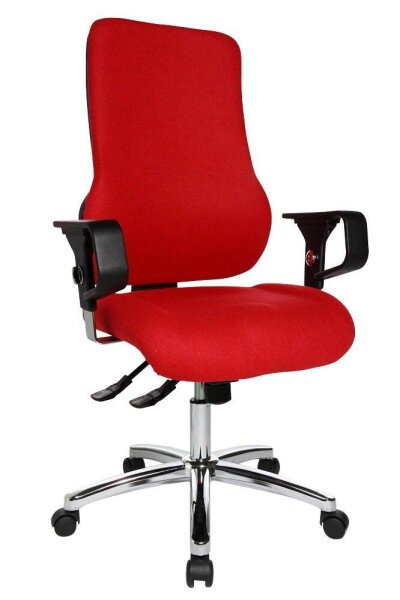 Topstar Bürostuhl Sitness 55, SD69X L51 Stoff rot, Gestell chrom