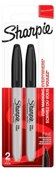 Sharpie Permanentmarker schwarz 0,9 mm, 2 St.