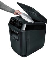 Fellowes AutoMax 200C Aktenvernichter mit Partikelschnitt P-4, 4 x 38 mm, bis 200 Blatt, schwarz