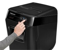 Fellowes AutoMax 200C Aktenvernichter mit Partikelschnitt P-4, 4 x 38 mm, bis 200 Blatt, schwarz