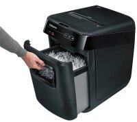 Fellowes AutoMax 200C Aktenvernichter mit Partikelschnitt P-4, 4 x 38 mm, bis 200 Blatt, schwarz