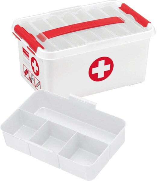 sunware the q-line Erste-Hilfe-Box 6,0 l weiß/rot 30,0 x 20,0 x 14,5 cm, 1 St.