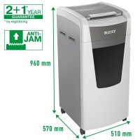 LEITZ IQ Autofeed Office Pro 600 Aktenvernichter mit Partikelschnitt P-5, 2 x 15 mm, bis 600 Blatt, weiß