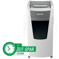LEITZ IQ Autofeed Office Pro 600 Aktenvernichter mit Partikelschnitt P-5, 2 x 15 mm, bis 600 Blatt, weiß