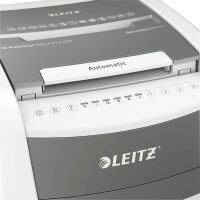 LEITZ IQ Autofeed Office Pro 600 Aktenvernichter mit Partikelschnitt P-5, 2 x 15 mm, bis 600 Blatt, weiß