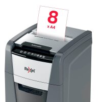 Rexel Optimum AutoFeed+ 130X Aktenvernichter mit Partikelschnitt P-4, 4 x 28 mm, bis 130 Blatt, schwarz