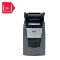 Rexel Optimum AutoFeed+ 90X Aktenvernichter mit Partikelschnitt P-4, 4 x 28 mm, bis 90 Blatt, schwarz