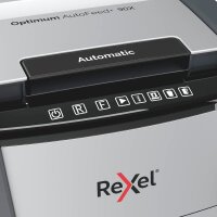 Rexel Optimum AutoFeed+ 90X Aktenvernichter mit Partikelschnitt P-4, 4 x 28 mm, bis 90 Blatt, schwarz