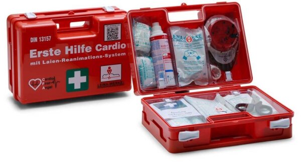 LEINA-WERKE Erste-Hilfe-Koffer SAN Cardio DIN 13157 + Erweiterung orange