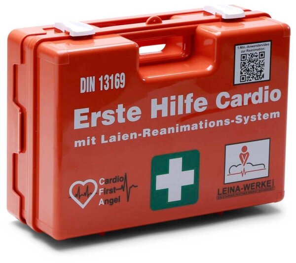 LEINA-WERKE Erste-Hilfe-Koffer Maxi Cardio DIN 13169 + Erweiterung orange