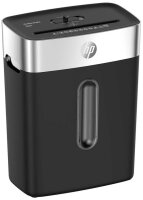 HP OneShred 8CC Aktenvernichter mit Partikelschnitt P-4, 5 x 18 mm, bis 8 Blatt, schwarz, silber