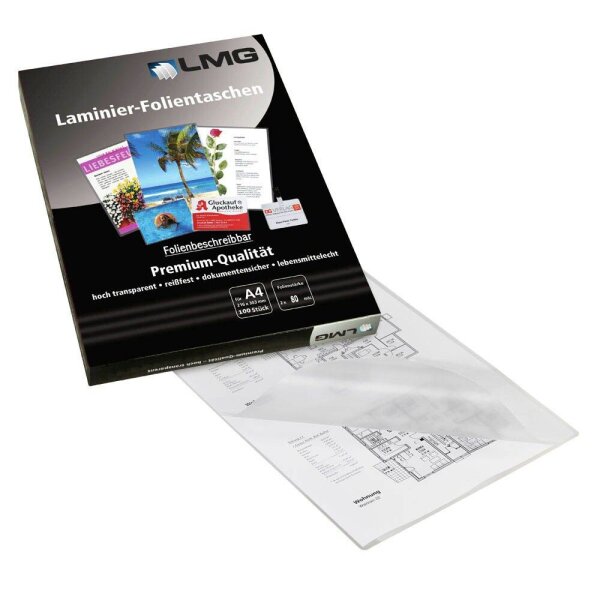 LMG Laminierfolien glänzend für A4 80 micron, 100 St.