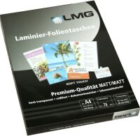 LMG Laminierfolien Soft Touch matt für A4 75 micron, 100 St.