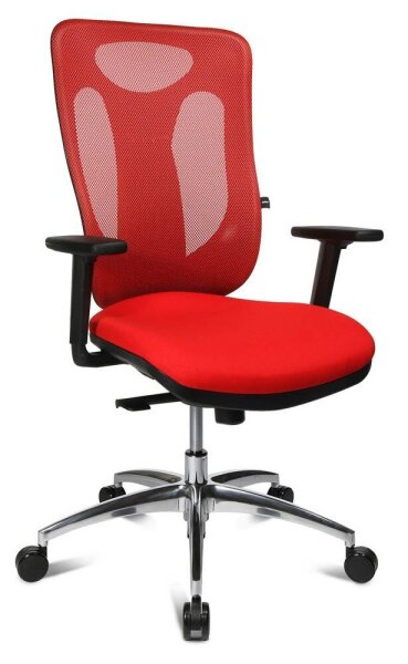 Topstar Bürostuhl Sitness Net Pro 100, NN39T T31 Stoff rot, Gestell alu