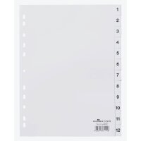 DURABLE Ordnerregister Vollformat 1-12 weiß...