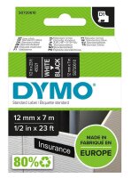 DYMO Schriftband D1 S0720610, 12 mm, weiß auf...