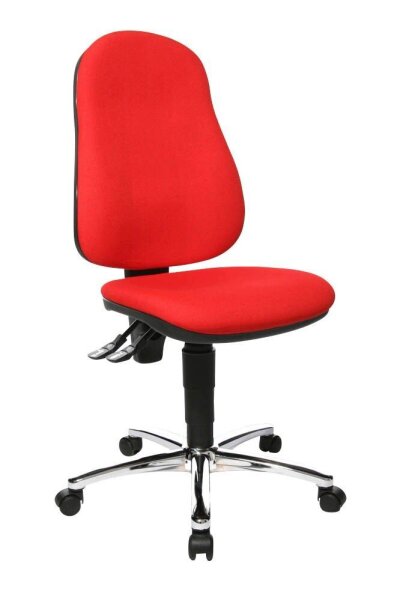 Topstar Bürostuhl Point 60, 8169G21 Stoff rot, Gestell chrom