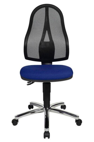 Topstar Bürostuhl Point 60 Netz, 8169NETG260 Stoff blau, Gestell chrom