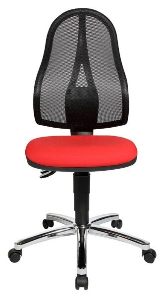 Topstar Bürostuhl Point 60 Netz, 8169NETG210 Stoff rot, Gestell chrom