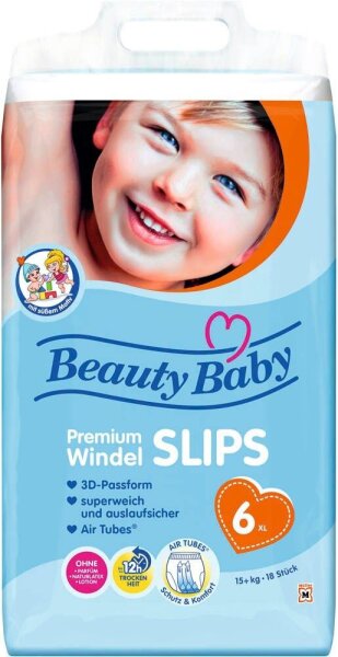 Beauty Baby Windeln Premium Gr. 6 (15+ kg) für Kids und Teens, 18 St.