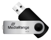 MediaRange USB-Stick schwarz, silber 64 GB