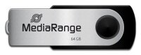 MediaRange USB-Stick schwarz, silber 64 GB
