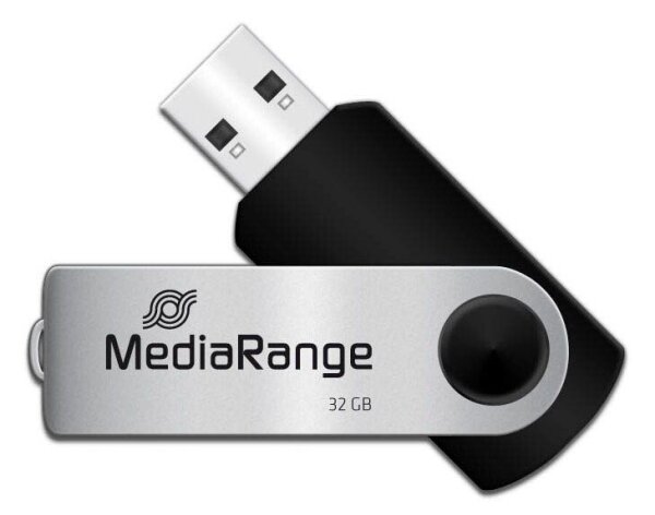 MediaRange USB-Stick schwarz, silber 32 GB