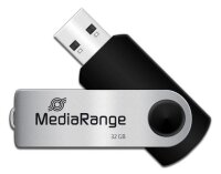 MediaRange USB-Stick schwarz, silber 32 GB