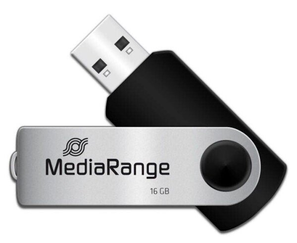 MediaRange USB-Stick schwarz, silber 16 GB, 1 St.