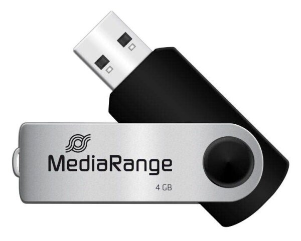 MediaRange USB-Stick schwarz, silber 4 GB, 1 St.