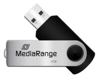 MediaRange USB-Stick schwarz, silber 4 GB, 1 St.
