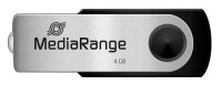 MediaRange USB-Stick schwarz, silber 4 GB, 1 St.