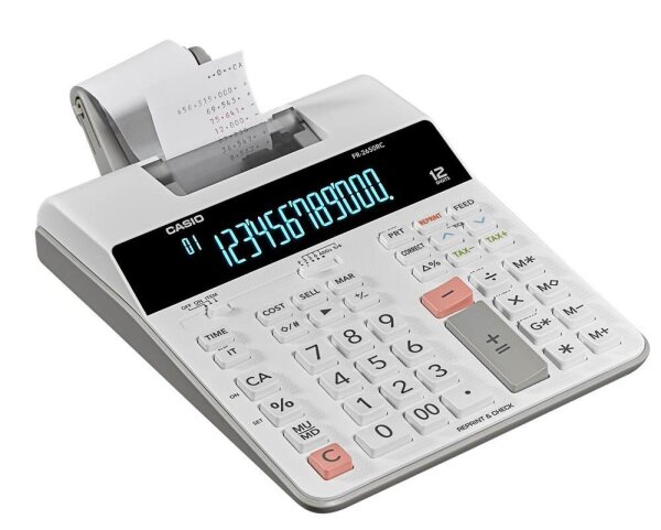 CASIO FR-2650RC Tischrechner druckend weiß
