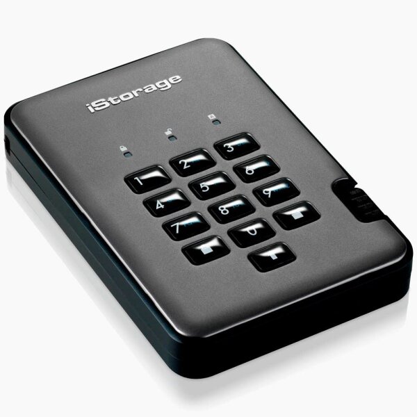 iStorage diskAshur Pro2 1 TB externe HDD-Festplatte grau