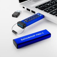 iStorage USB-Stick datAshur PRO+C blau, schwarz 32 GB, 1 St.
