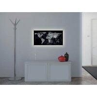 SIGEL Glas-Magnettafel artverum® LED light 91,0 x 46,0 cm World-Map