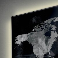 SIGEL Glas-Magnettafel artverum® LED light 91,0 x 46,0 cm World-Map