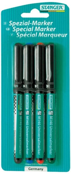 STANGER Universal M140 Permanentmarker farbsortiert 1,0 mm, 4 St.