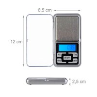 relaxdays Taschenwaage Mini silber für max. 200,0 g