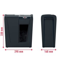 Rexel Secure S5 Aktenvernichter mit Streifenschnitt P-2, 6 mm, bis 5 Blatt, schwarz
