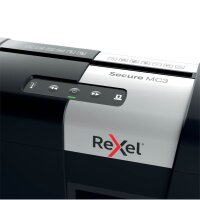 Rexel Secure MC3 Aktenvernichter mit Partikelschnitt P-5, 2 x 15 mm, bis 3 Blatt, schwarz