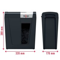 Rexel Secure MC4 Aktenvernichter mit Partikelschnitt P-5, 2 x 15 mm, bis 4 Blatt, schwarz