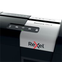 Rexel Secure MC4 Aktenvernichter mit Partikelschnitt P-5, 2 x 15 mm, bis 4 Blatt, schwarz