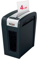 Rexel Secure MC4-SL Aktenvernichter mit Partikelschnitt P-5, 2 x 15 mm, bis 4 Blatt, schwarz