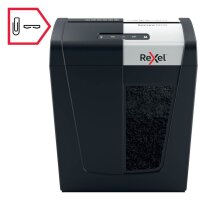 Rexel Secure MC6 Aktenvernichter mit Partikelschnitt P-5, 2 x 15 mm, bis 6 Blatt, schwarz